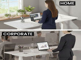FORTIA Sit to Stand Standing Desk, 160x60cm, 72-118cm Electric Height Adjustable, White V219-ADKSSTFO6WTSB