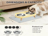 Cat Feeder Elevated Cat Feeder Dual-Bowl Cat Feeder Cat Food Bowl Cat Water V1107-135-38316