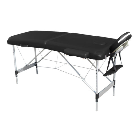 YES4HOMES 2 Fold Portable Aluminium Massage Table Massage Bed Beauty Therapy Black V278-ALUM-FOLD2-60F-BK