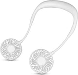 Hanging Neck Aromatherapy Fan Portable 3000mAh Battery Rechargeable Mini USB Personal Fan-White V1263-JX-1825