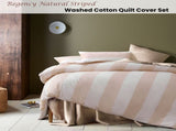 Accessorize Regency Natural Striped Washed Cotton Quilt Cover Set King V442-HIN-QUILTCS-REGENCY-NATURAL-KI