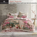 Logan and Mason 250TC Ikigai Magnolia Cotton Sateen Quilt Cover Set Queen V442-LED-QUILTCS-IKIGAI-MAGNOLIA-QS