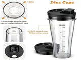 Replacement Ninja Blender Cup Compatible with 32oz 24oz 18oz BL480 BL482,32oz Blender Cup with V1221-XM-LB8213-GM231