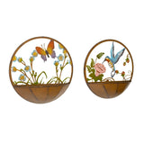 Set 2 Asst Dragonfly Butterfly Wall Planters 39cm V637-24854PLN