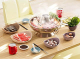 Ceramic Salad Bowls Set of 5 Flower Shaped Nesting Bowls Microwave & Refrigerator Safe V1366-AZ2-W-11778