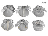 6PCS Velvet Xmas Balls Decorations Elegant Velvet Ornaments for Xmas Tree Wedding Party Gray V1294-YM0901-240702FB06-3