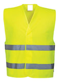 10x Hi Vis Safety Vest Reflective Tape Workwear Night & Day Bulk - Yellow - One Size V563-HIVISVEST-YELLOW-10PK