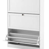 Levede Shoe Cabinet 3 Flip Drawers Adjustable Shelf Shoe Organiser Storage Rack EA0293-WH-3-AU