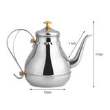 1.2L Stainless Steel Gooseneck Pour Coffee Drip Kettle Tea Filter Pot Indoor V1294-YM0722-JYB01750