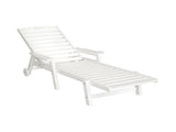 Gardeon Sun Lounge Lounger Beach Chair HDPE Patio Outdoor Furniture with Wheels White FF-LOUNGE-HE-WH