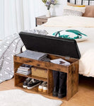 Shoe Storage Bench with Padded Cushion,Flip-Open Storage Box and Adjustable Shelf for Entryway and V178-83171