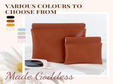 4 Pcs Leather Pouch for Purse, Snap Closure Self-Sealing Cosmetic Bag, Mini Waterproof Organizer for V1258-DP02-F-851