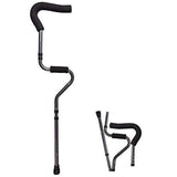 Adjustable Folding Crutch, Metallic Grey - Size 5'2" - 6'2" Durable Ergonomic Fashion Design and V1192-AZ-W-11342