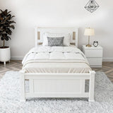 Artiss King Single Bed Frame and Bedside Table WBED-004KS-FURNI-PURE-AB