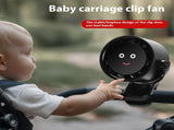 White Portable Stroller Fan with LED Display - Bladeless Safety Clip-On Fan for Baby & Desk V888-ELOSUNG40044