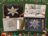 Jingle Jollys 60cm Flocked Snowflake Christmas Wreath Garland Pre-Lit 40 LED Light Decor XM-WRE-SNFL-2FT-LED