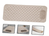 Non-Slip Bath Mat with Foot Scrubber 90 x 60 cm, Anti-Skid Suction Cups & Drain Holes, Waterproof V1107-CS-YSFHD6090