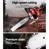 Giantz Chainsaw Petrol 52CC Bar Commercial E-Start Pruning Chain Saw,Giantz Chainsaw Petrol 52CC CSAW-FVTO-20-N-OV-RDBK