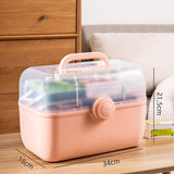 Medicine Storage Box Plastic Multi Layer Large Capacity Medicine Cabinet for Household Pink V1294-YM0716-3117220183214