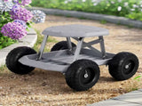 Gardeon Garden Cart Seat with Wheels, Rolling Work Stool with Tool Storage Tray, 440lbs GCT-SEAT-200KG-GY