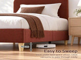 Artiss King Single Bed Frame with Headboard, Faux Linen Fabric Brown BFRAME-H-VIC-KS-BR-AB