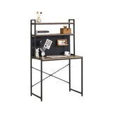 CARLA HOME Computer Desk with Hutch Shelves and Pegboard - Brown - Rustic - Steel V178-36436