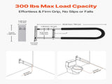 Toilet Safety Rail, 76.5 cm U-Shaped Handicap Bar, Foldable Senior Safety Pole, Flip Up Toilet V952-CSFSWZTKFZ305ODGSV0