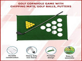 Golf Cornhole Game With Chipping Mats, Golf Balls, Putters V63-920611
