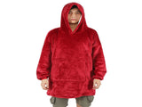 Hooded Blanket Fleece Flannel Hoodie Warm Clothes with Pocket Oversized Free SizeRed V1294-YM0901-3117200157811