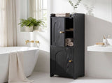 Artiss Bathroom Storage Cabinet Freestanding Cupboard Narrow Floor Shelf Black FURNI-N-BATH-AZ02-BK