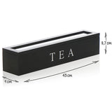 Tea box - Tea box 6 compartments - Wooden tea box - Suitable for loose tea - Black V1237-NKKS00003