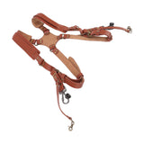 Dual Shoulder Leather Harness Comfortable Camera Strap Accessories for 2 Cameras Brown V1294-YM0523-3117220079611