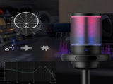 USB Condenser Microphone Gaming Mic with RGB Light for PC Gaming Live Recording Streaming Black V1263-JX-7090