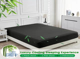 4 Piece Ultra Soft Bamboo Breathable Sheet Set -Hotel 2000TC Breathable Bed Sheets Set with 37 V1317-BAMBOO-AUK-4JT-BLACK