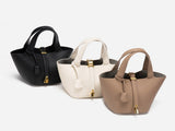 Faw Elegant Women's Leather Tote Handbag with Gold Lock Detail V888-ELOSUNG12947