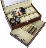 12 Slot PU Leather Lockable Watch and Jewelry Storage Boxes V178-84503