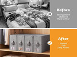 Artiss Bed Sheet Organisers Box Set 8Pcs Storage King Size Bedding Foldable Grey BSO-DIY-PAP01-GYX8