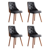 1 Set of 4 Artiss Dining Chairs Black PU DINC-TW-2004-PU-BKX4