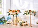 4PCS Gold Metal Column Wedding Flower Stand, 23.6inch /60cm High With Metal Laminate, Vase Geometric V952-HLHJLFTZTCBJORF4QV0