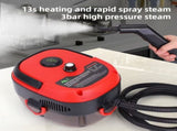 White Portable High-Pressure Steam Cleaner with 1000ml Tank & 7-Piece Pro Brushes/Spray Nozzle Kit V888-ELOSUNG42993