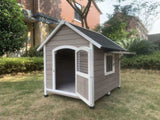 YES4PETS XL Timber Pet Dog Kennel House Puppy Wooden Timber Cabin With Door Grey V278-PDK-111-GREY