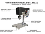 Mini Bench Drill 95W, Max 5000RPM, Adjustable 6mm Chuck, 100mm Spindle Travel, Stable Metal Base V1107-CS-YNKZ21