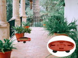 Red Plastic Plant Pot Tray with Smooth Rolling Wheels for Easy Mobility and Convenient Flower Pot V1192-AZ-W-22241