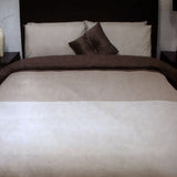 Essentially Home Living Chocolate 3 Tone Quilt Cover Set Fitted Sheet Double V442-INT-QUILTCS-3TONEPACK-CHOCOLATE-DS