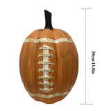 Football Themed Resin Pumpkin Statue, 11.8 Inch Realistic Fake Pumpkin Decor, Rustic Fall Table V1366-AZ2-W-24876