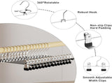 Clothes Hangers, Adjustable Heavy Duty Hangers with Non-Slip Clips Pants Hangers Stainless Steel V1259-DP01-A-4048
