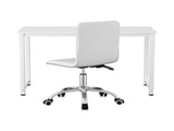 Artiss Computer Desk 120cm Executive Office Chairs Set PU Leather Low Back White MET-DESK-120-REPL-WH