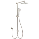 Brushed Nickel 2in1 Round 8" Stainless Steel Rain Head Shower Handheld Sliding Rail Arm Set V1233-SC842BSHR002M4CNKSR108N