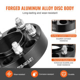 1.5" 6"x5.3" Wheel Spacers Wheel Adapters 6 Lug Forged Spacer 4 PCS Black V952-LSSFLP15YC6X1GP2WV0