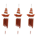 3Pcs Brown Bamboo Wind Chime for Home and Garden Decor V1369-AZ3-W-18041